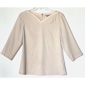 Ted Baker Blush Pink 3/4 Sleeve Blouse Top Size 2 Small